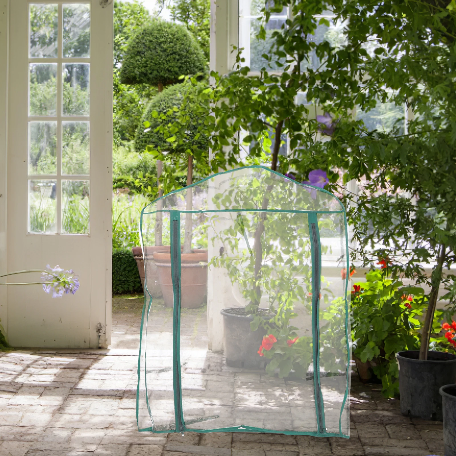 

Mini Greenhouse Cover Durable Safe Material Long Use Perfect Workmanship PVC Garden Replacement Lightweight Portable Foldable UV