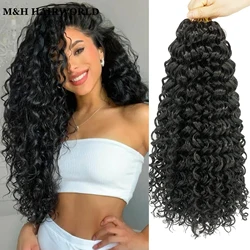 Ocean Wave Braiding Hair Extensions For Women 18Inch Black Water Wave Beach Curly Crochet Braids Hair Synthetic Extensions Hair