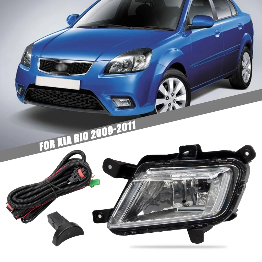 

Front Bumper Fog Lamp Upgrade for KIA RIO 2009 2010 2011 Version Additional Foglight Set Switch + Wiring