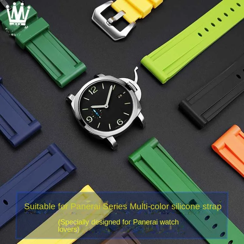 silicone watchband For men's PAM111 386 441 /1312 series wristband straps  22mm 24mm 26mmWaterproof sports bracelet