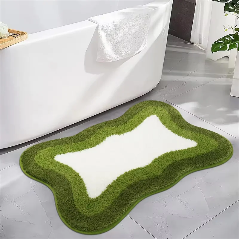 Modern Minimalist Water-absorbent Plush Floor Mats Bathroom Non-slip Foot Mats Toilet Easy To Dry Anti-fouling Flocked Floor Mat