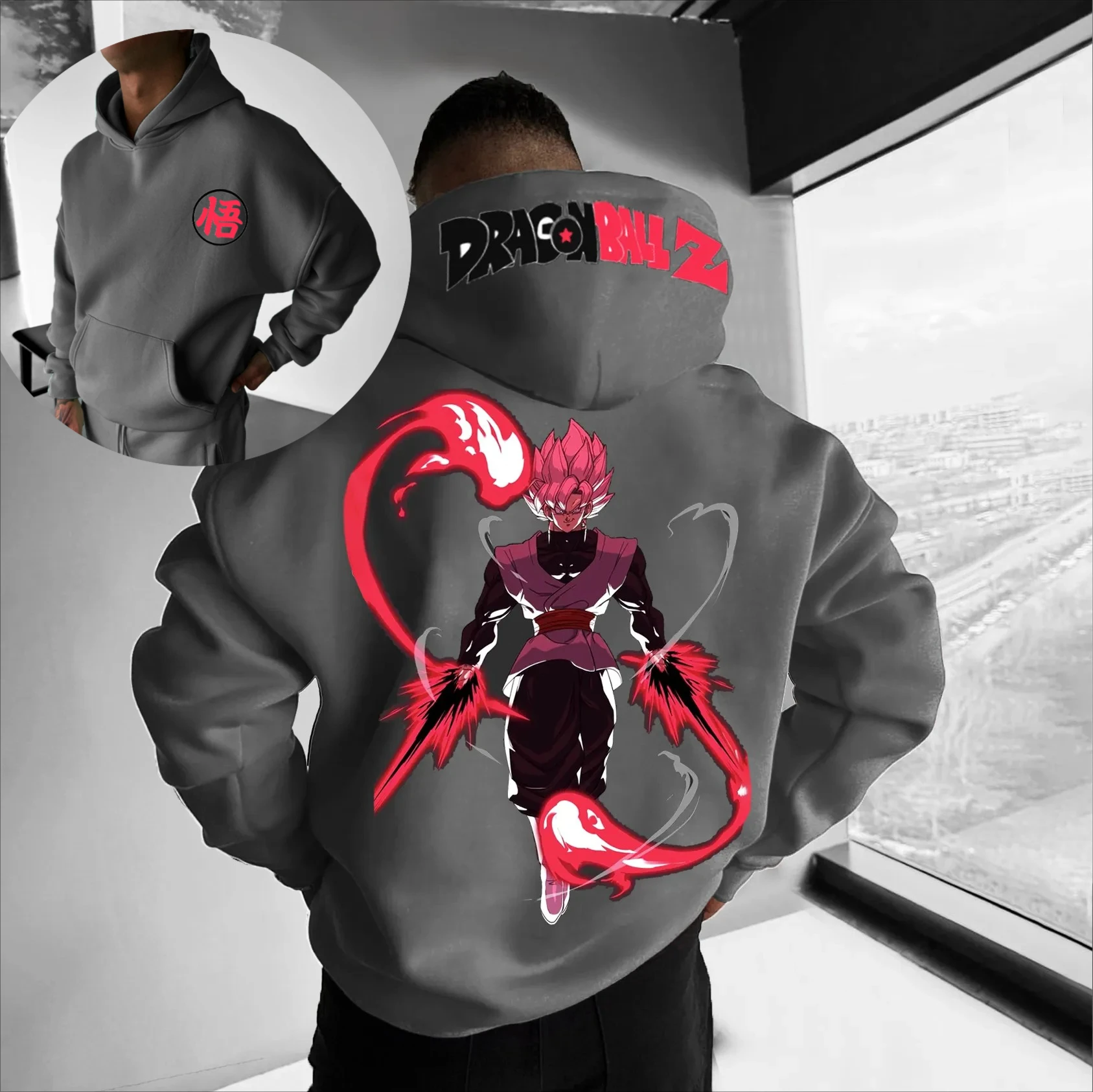 

Dragon Ball Parent-child Clothing Autumn and Winter Japanese Hotblooded Animation Classic Character Hoodie Men's and Women's Top