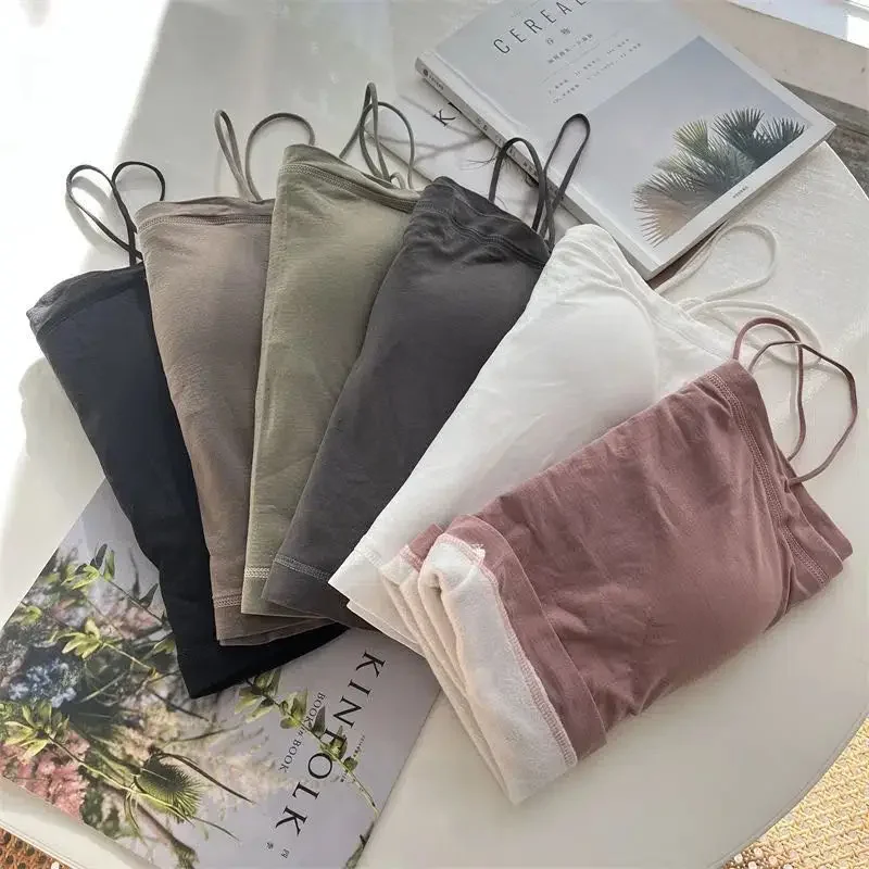 เสื้อกล้ามกำมะหยี่หนาสำหรับผู้หญิงใส่ในฤดูหนาวเสื้อชั้นในสายเดี่ยวทรงสลิมอบอุ่นมีเสื้อแขนกุดซับในสำหรับชุดลองจอน