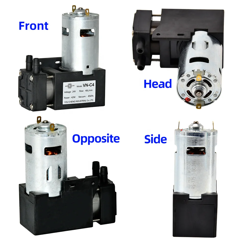 12V/24V 40L/min Electric Mini High Pressure Booster Micro Pumps Piston Air Pump Suction Brushless Vacuum Pump