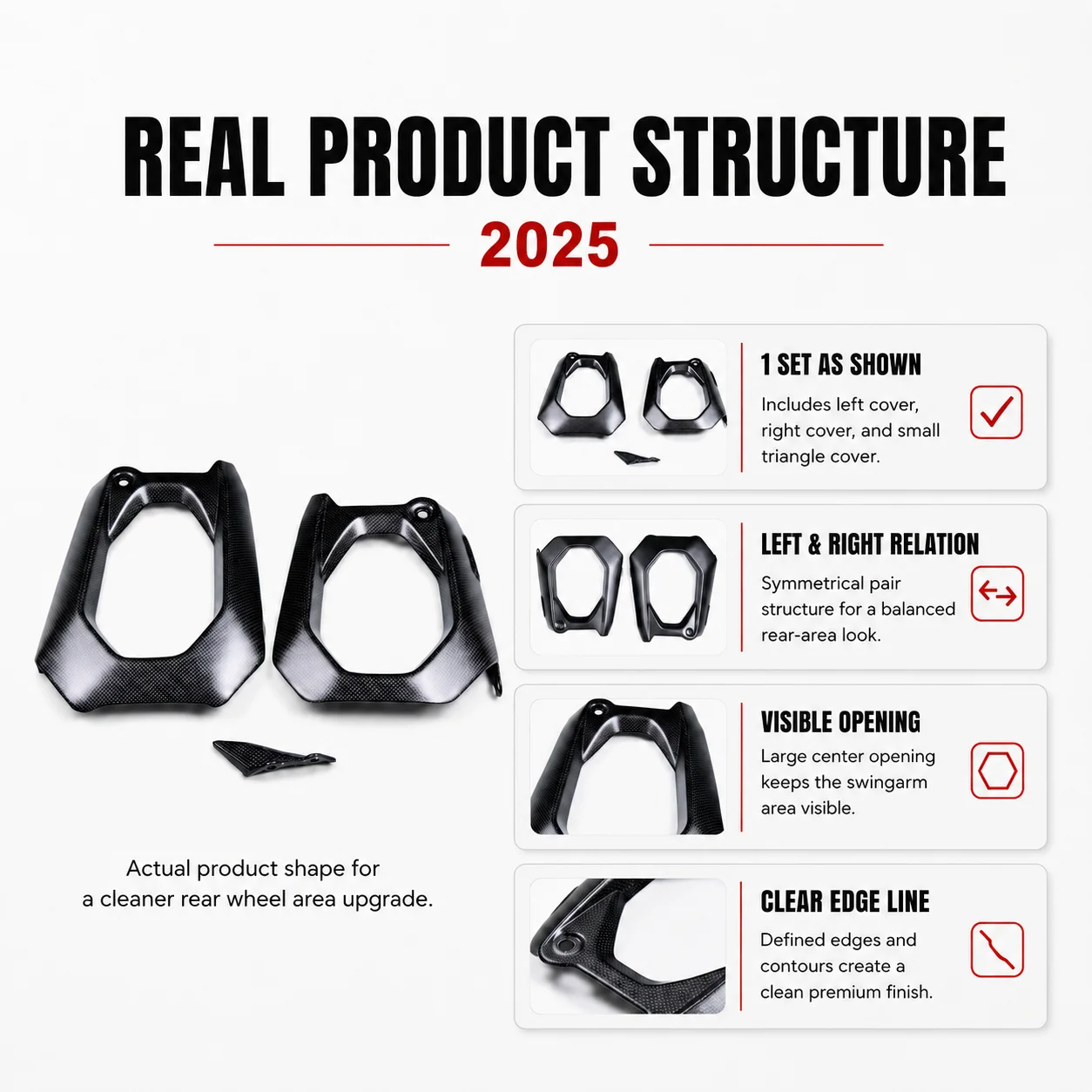 Swingarm Cover Rear Swing Arm Guard Carbon Fiber Wheel Arm Trim for Ducati Panigale V4 2025 AKOSO Motorcycle Parts