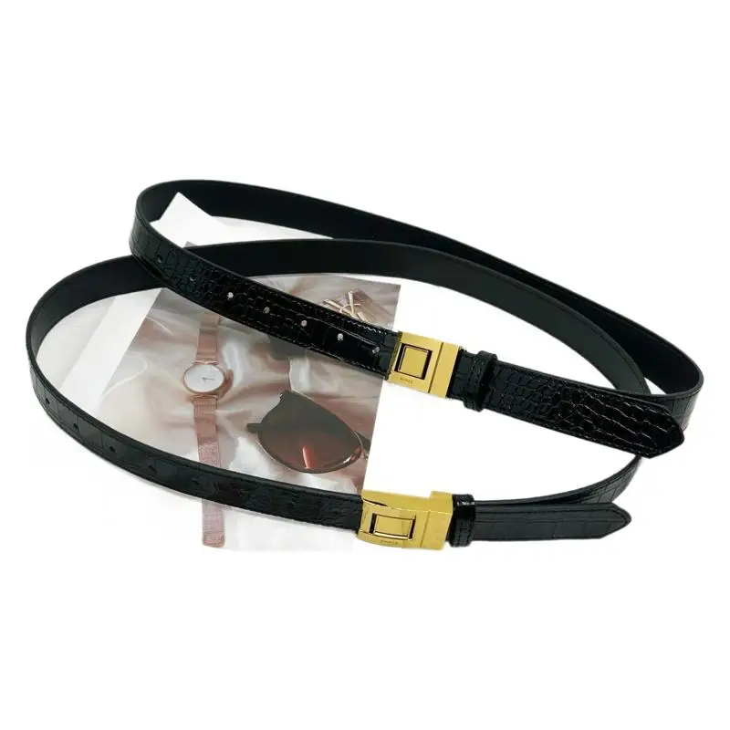 Роскошный брендовый кожаный ремень для женщин, дизайнерский поясной ремень с пряжкой из сплава, женские джинсы, брючное платье, пояс