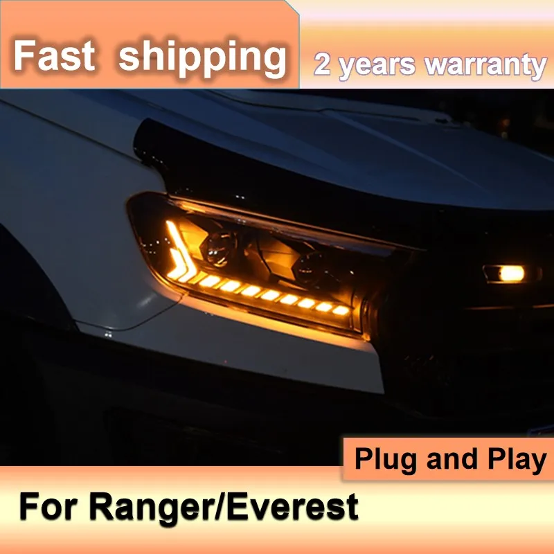 

Автомобильные аксессуары для фар Ford Everest 2016-2021 Everest, головные фары Ranger, DRL, указатель поворота, проект ближнего дальнего света