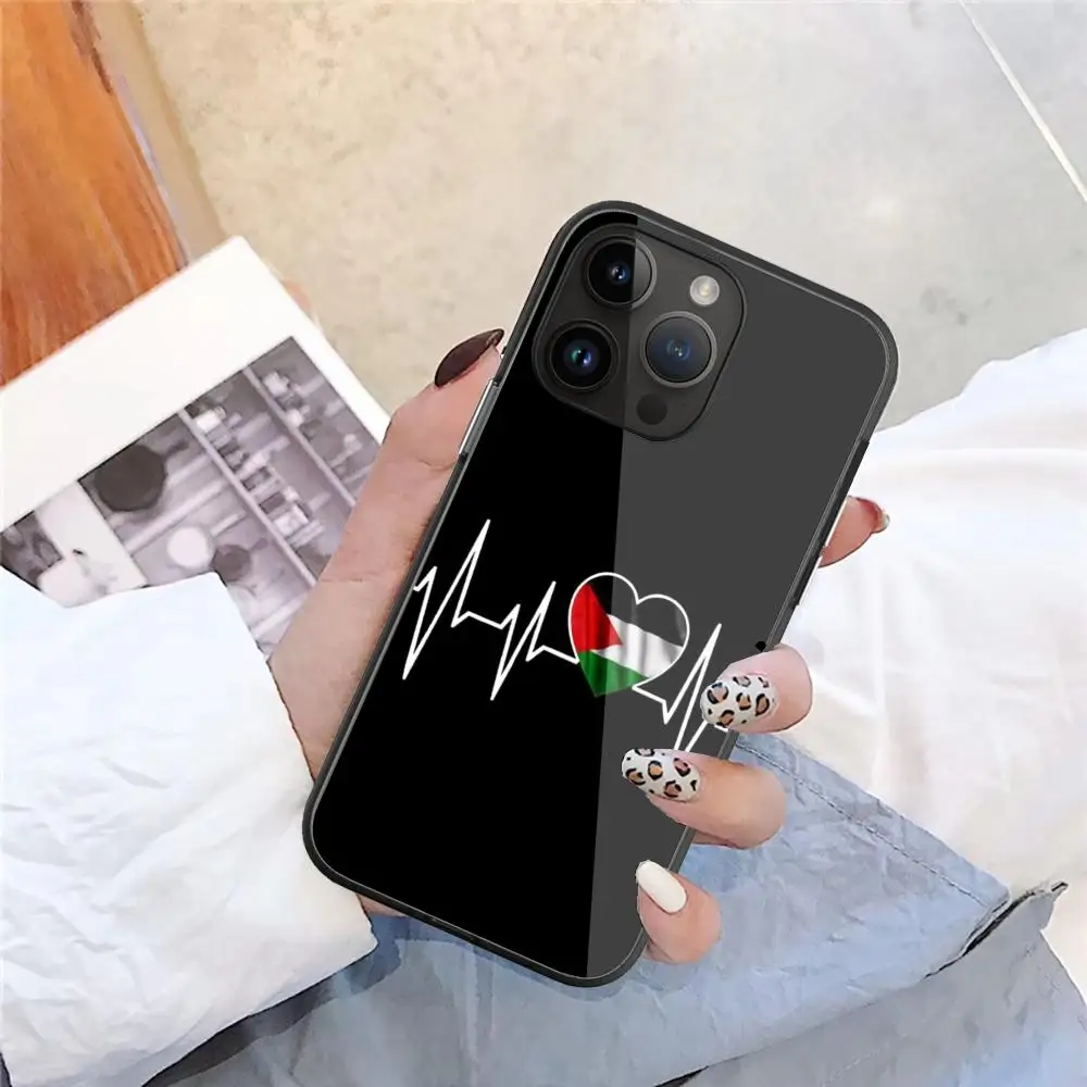 S_syria F_flag Phone Case For iPhone 15 Pro Max14 13 12 Mini 11 XR XS 8 7 Plus Black Art Glass Cases