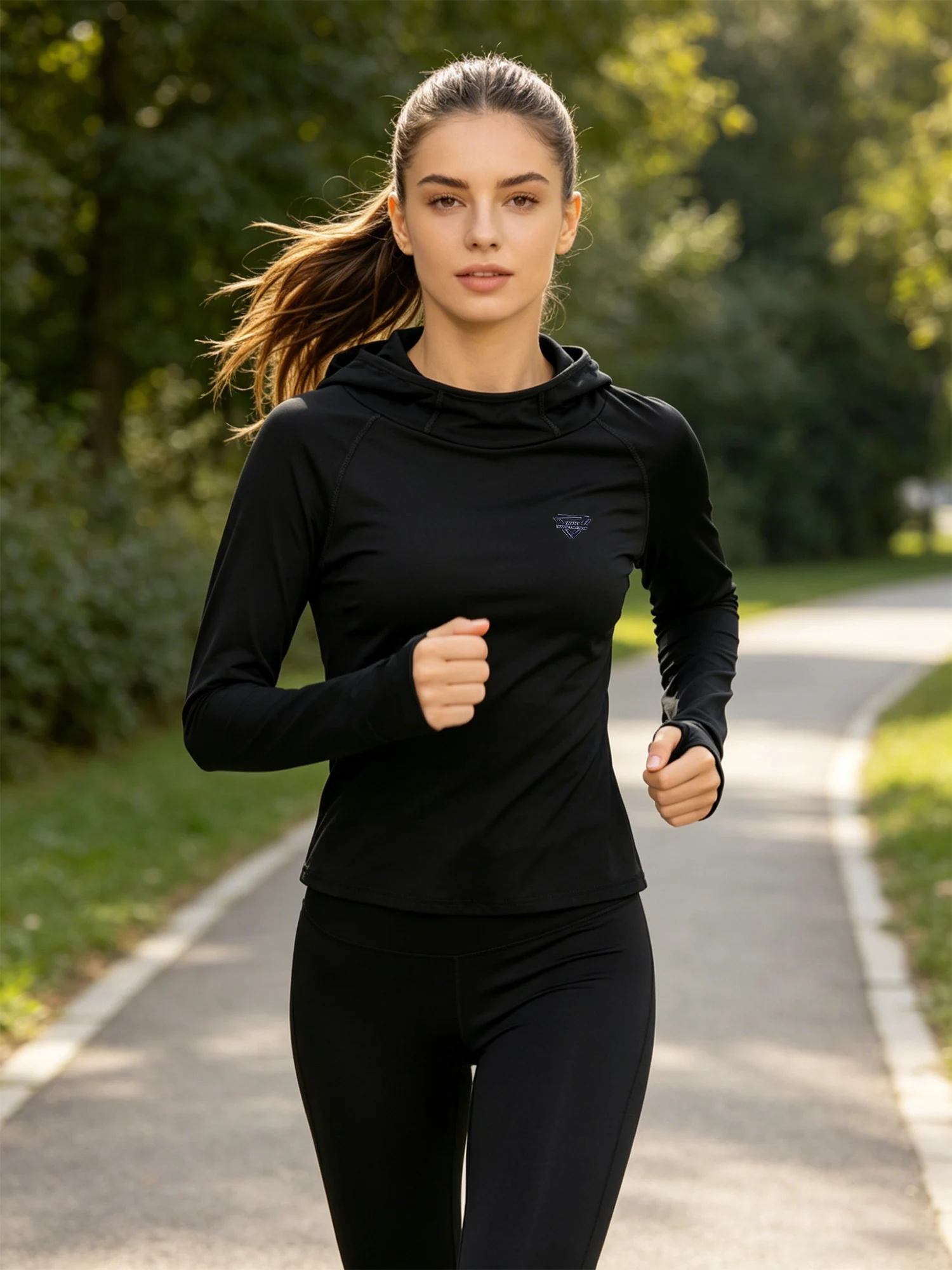 

Womens Quick Dry Sun Hooded Tee Long Sleeve Breathable Lightweight Stretchy for Running Cycling Hiking Outdoor Sports Summer