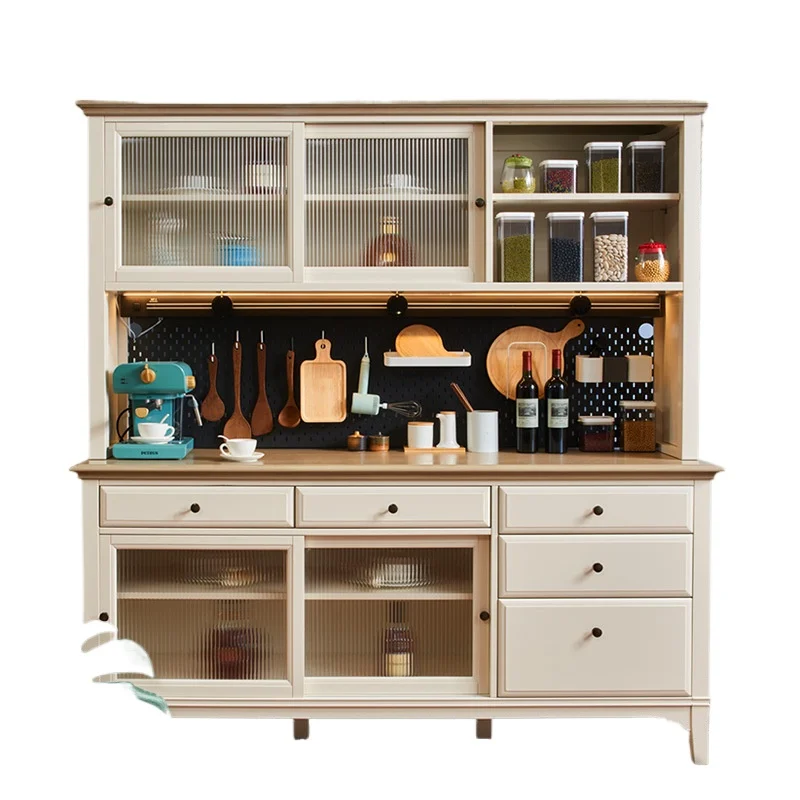 

American light luxury sideboard, solid wood multi-functional storage cabinet, tea cabinet, modern cabinet, integrated wall wine