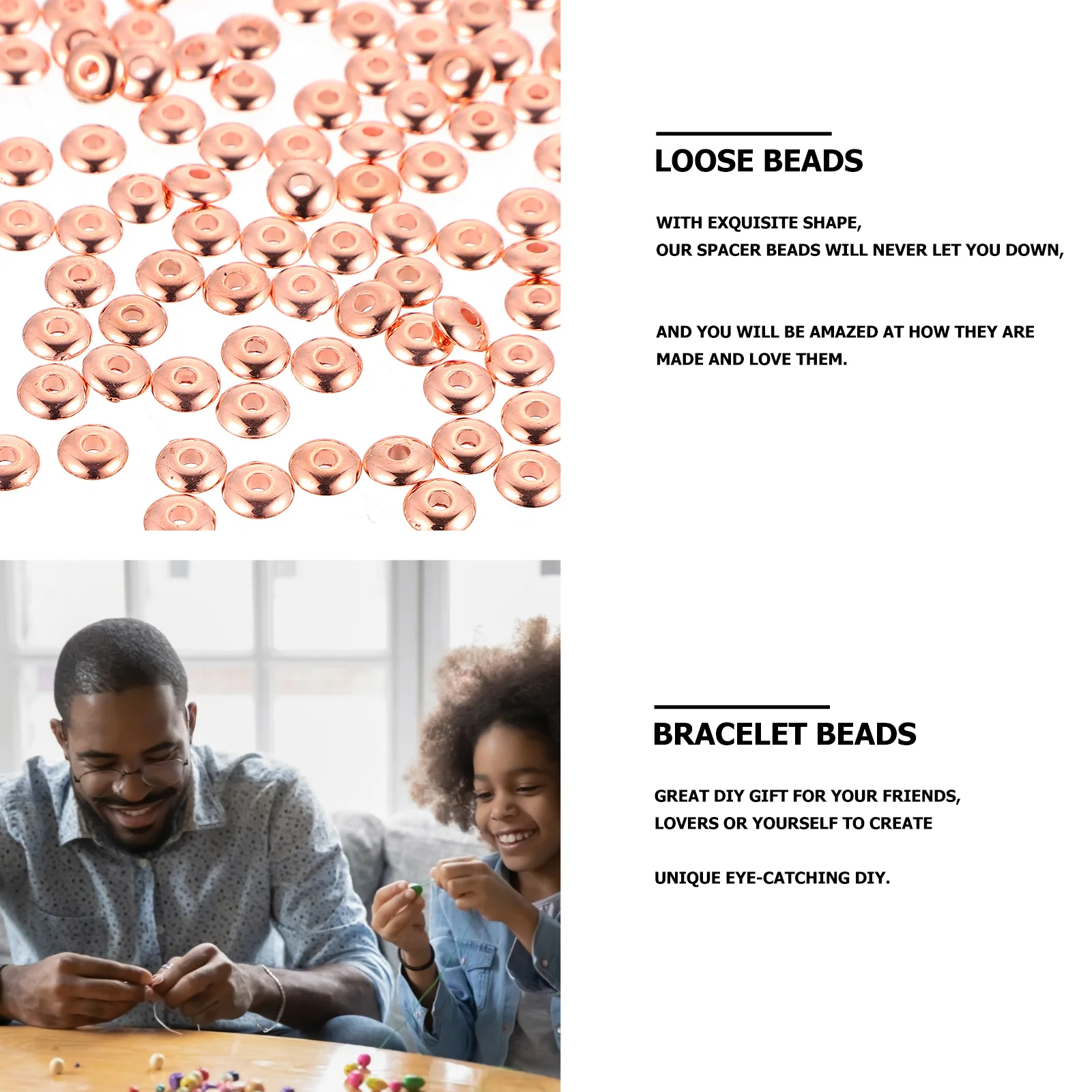 

1000 шт. круглые бусины-разделители, стильный простой дизайн, компоненты ювелирных изделий «сделай сам», для браслета, висячие серьги, домашний декор освещения