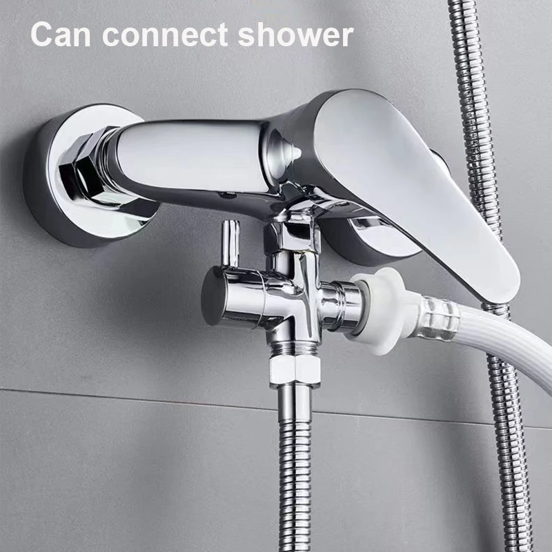 3-Wege-Umstellventil-Bidet-Sprühset aus Messing mit Edelstahldüse, G1/2-Dusch-/Wasserhahn-Adapter, Schlauch und Wandmontage – Detail 4