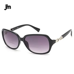 JM Large Rectangle Bifocal Reading Sunglasses for Women Vintage Oversized Lady Reading Glasses UV400