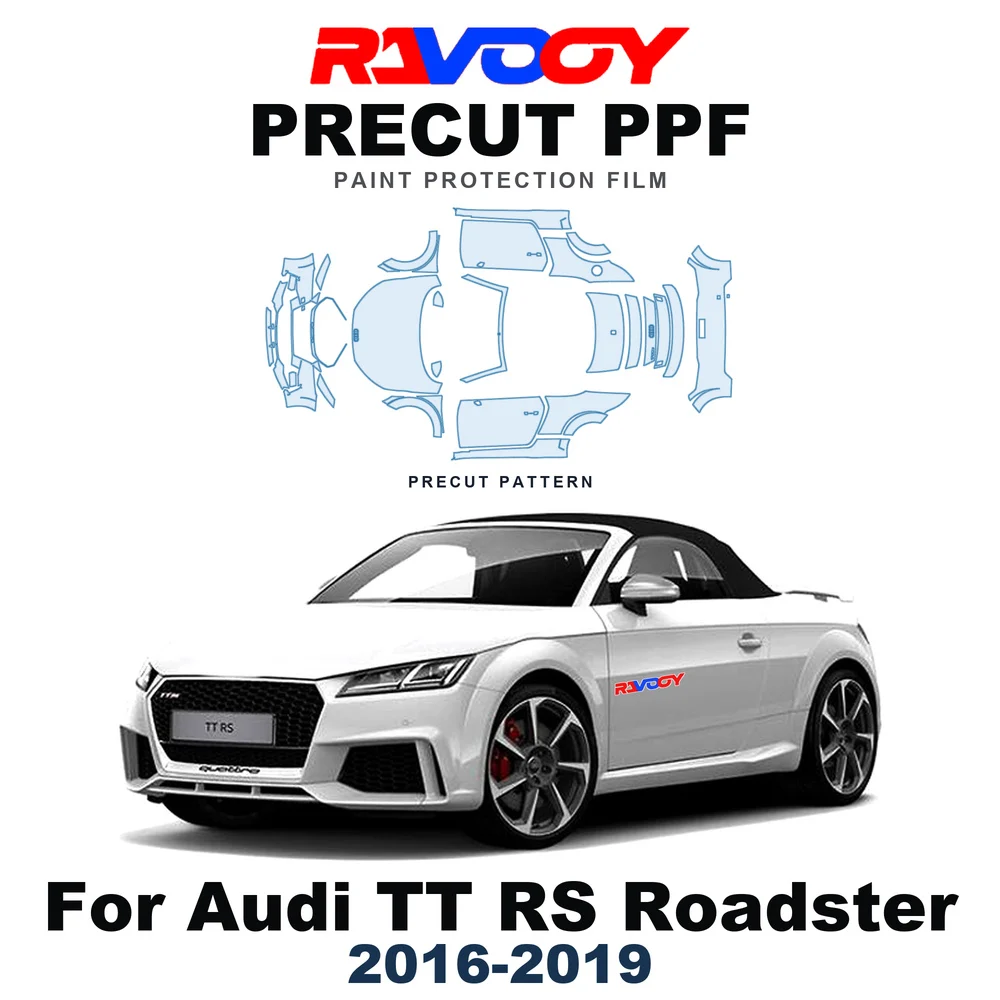 Precut PPF For Audi TT RS Roadster 2016-2019 8.5mil TPU Paint Protection Film Hood Bonnet Bumper Headlight Self-Healing Fenders