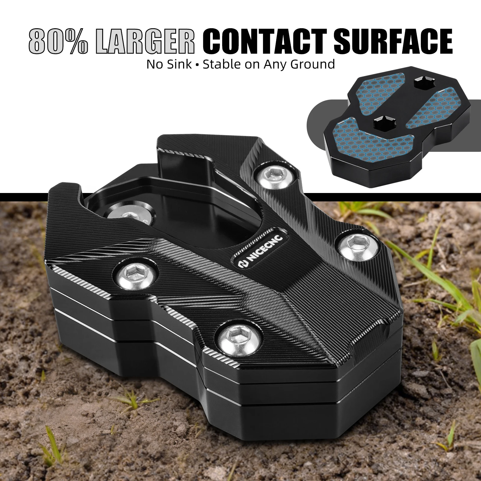 For BMW R1300 GSA Side Stand Enlarger Pad With Adaptive Height Adjustment Suspension For BMW R1300 GS BMW R1300 GSA 2024–2025