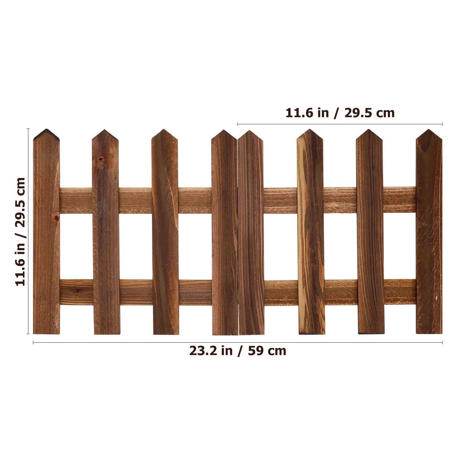 Pannello per recinzione carbonizzata per esterni 47x12 pollici Bordo decorativo in legno anticorrosione per letto da fiori con balcone da giardino