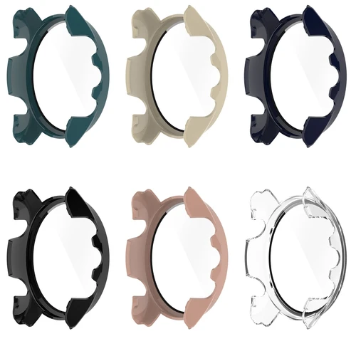 Imagen 2 del producto Carcasa protectora de pantalla para reloj Garmin Forerunner 955, 255S, 255, marco de película templada de cobertura completa