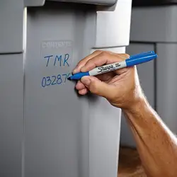 1 stuks fijne punt ronde neus zwarte inkt permanente marker voor papier plastic metaal glas voor kantoor industriële verf schrijven