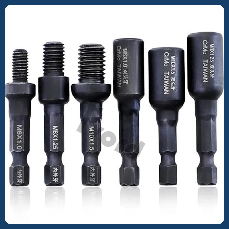 

Self-Tapping Socket Adapter for 6/8/10mm/1/4"/5/16" Insert Nuts or Hanger Bolt Power Drill Tools 1/4 Inch Hex Shank