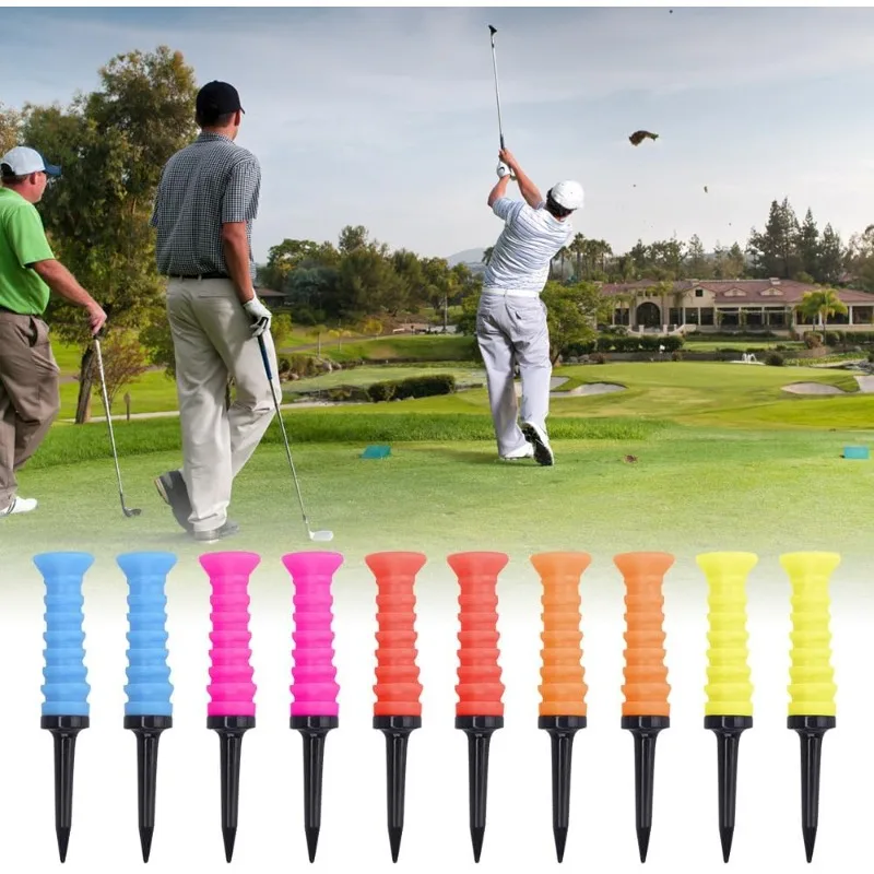5Pcs Premium Elastic Rubber Golf Tees 83mm/3.24'', Durable & Flexible Golf Tee Holder, Reusable Golf Accessories for Training