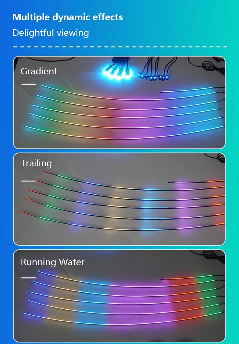 

Полноцветные автомобильные светильники RGB, 64 цвета, универсальное интерьерное скрытое искусственное симфоническое атмосферное освещение