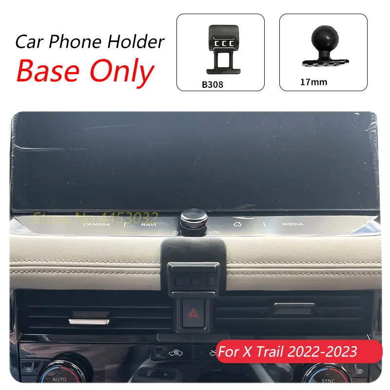 For Nissan X Trail t33 2022-2023 Car Phone Holder Special Fixed Bracket Base 17mm Not Blocking Air Outlet Interior Accessories