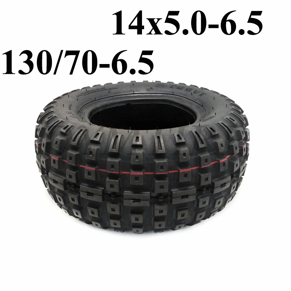 14x5.0-6.5 Tire 130/70-6.5 Widened Wear-resistant Anti-skid Off-road Tubeless Tyre for Electric Scooter Motorcycle Accessories