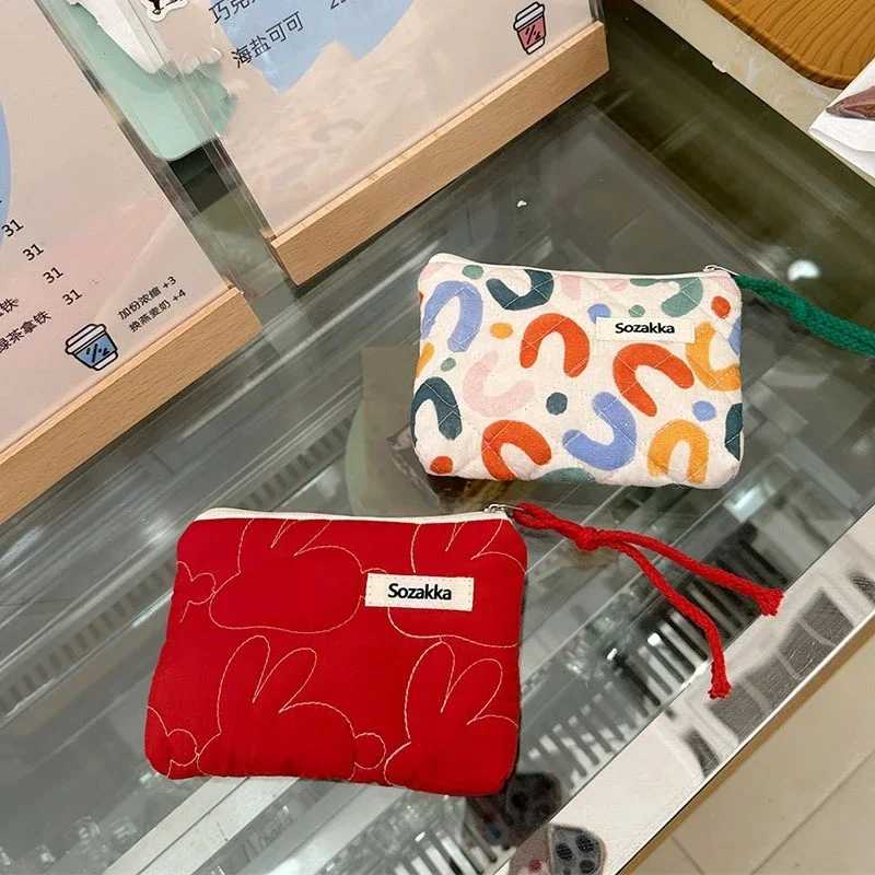 

Sweet Cartoon Printed Coin Card Storage Bags Cute Zi[per Women's Small Money Bag Casual Soft Female Clutch Purse Case Handbags