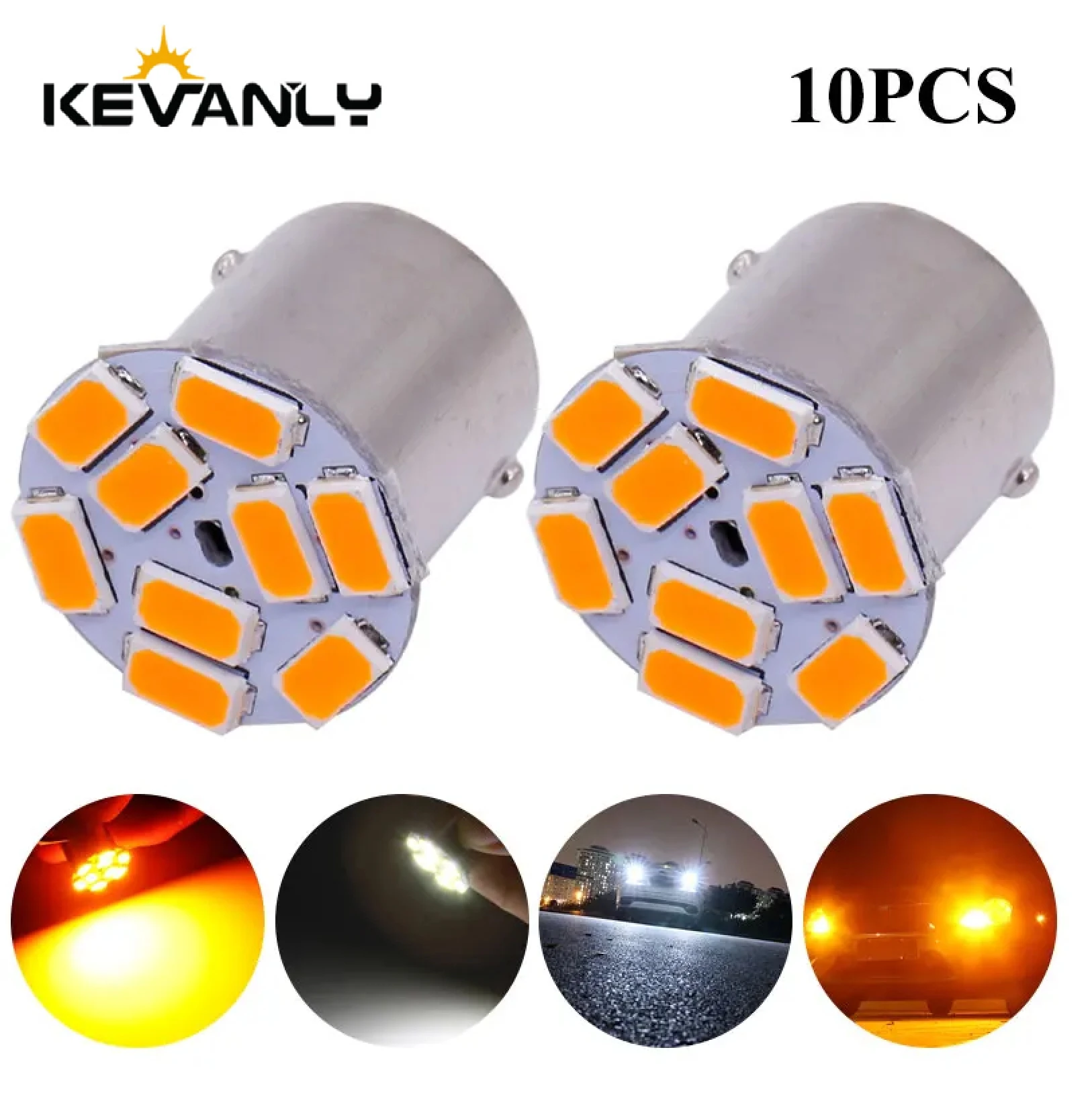 10PCS P21W  LED 1156 BAU15S BA15S Bulb PY21W BAY15D 5630 9Smd Bulbs For Car Signal indicator bulb Turn Signal Light12V/24V White