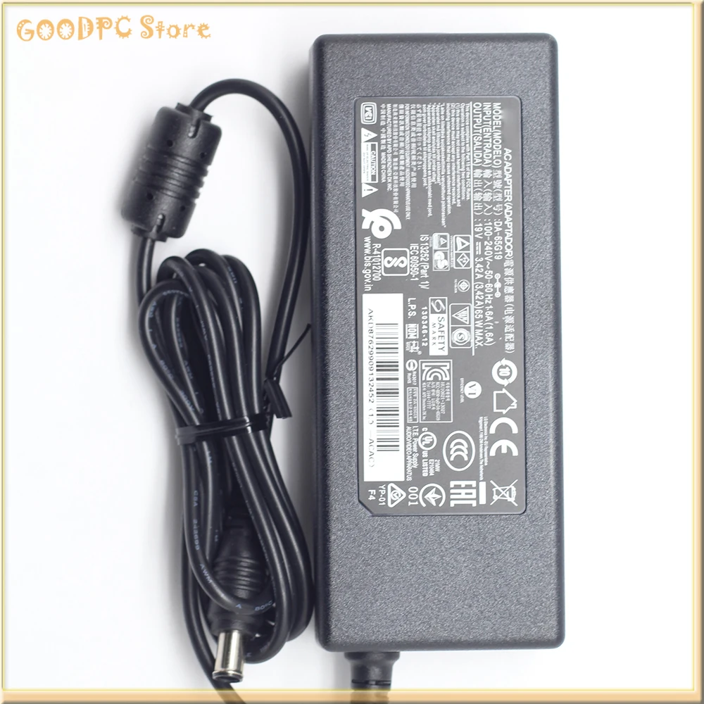 Power Adapter DA-65G19 19V--3.42A AC Power Supply Adapter 19V 3.42A for LCD Monitor Laptop Power Supply  Adaptor DA 65G19