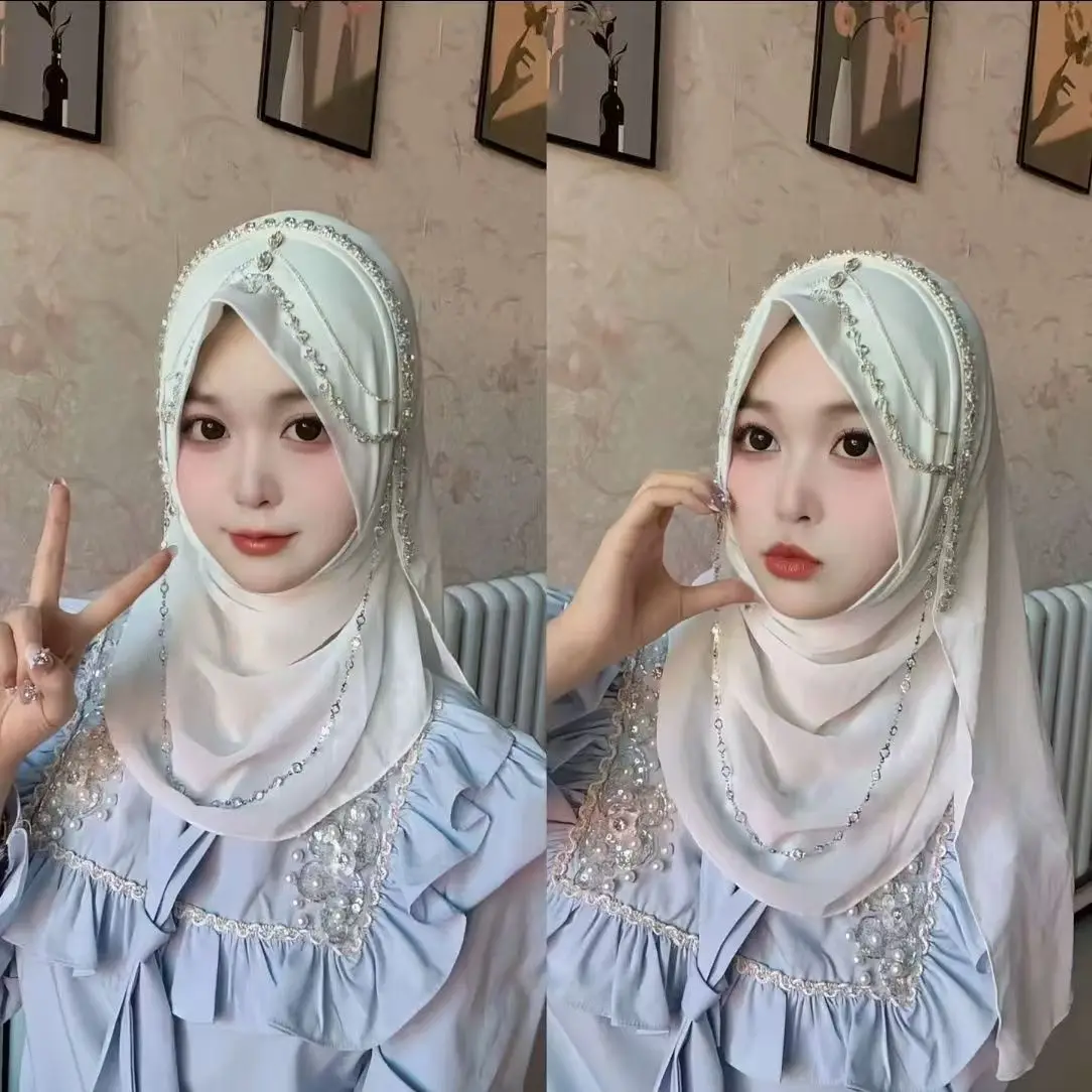 

Free Shipping Hijab Muslim Women Shawl Headscarf Luxury Tassels Chiffon Scarf Malaysia Kufi Islam Summer Thin Turban 05431