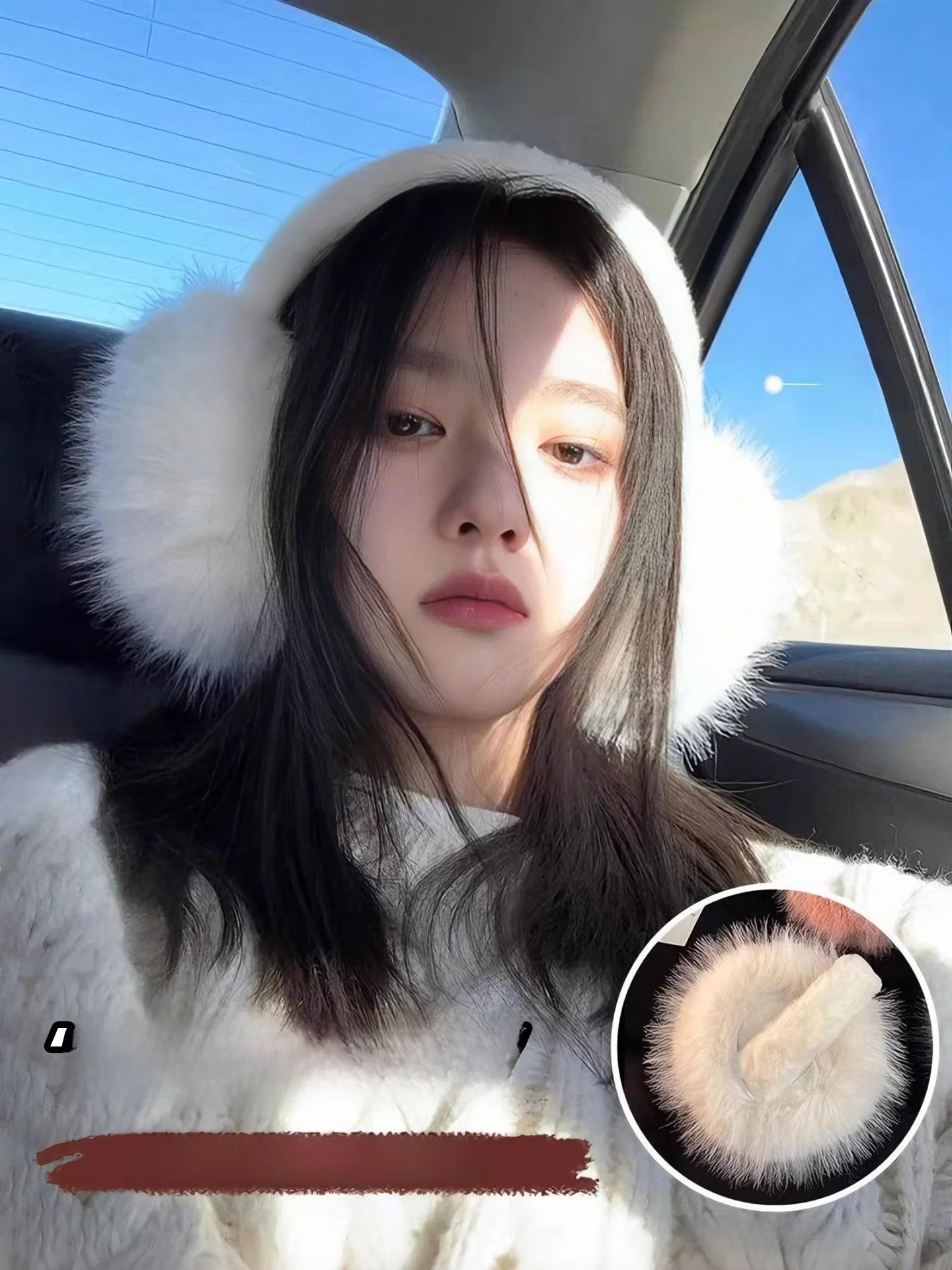 White Fluffy Ear Muffs Women's Winter Cold Resistance Warmth Riding Large Size Plush Ear Covers Trendy Ear Pads