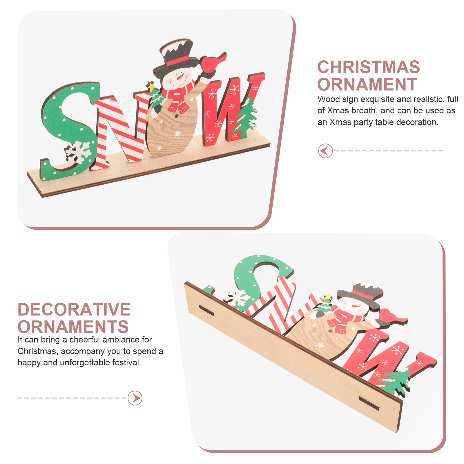 

Christmas Tabletop Decoration Wooden Home Office Ornament Xmas Desktop Sign Fireplace Coffee Table Centerpiece Party Supplies