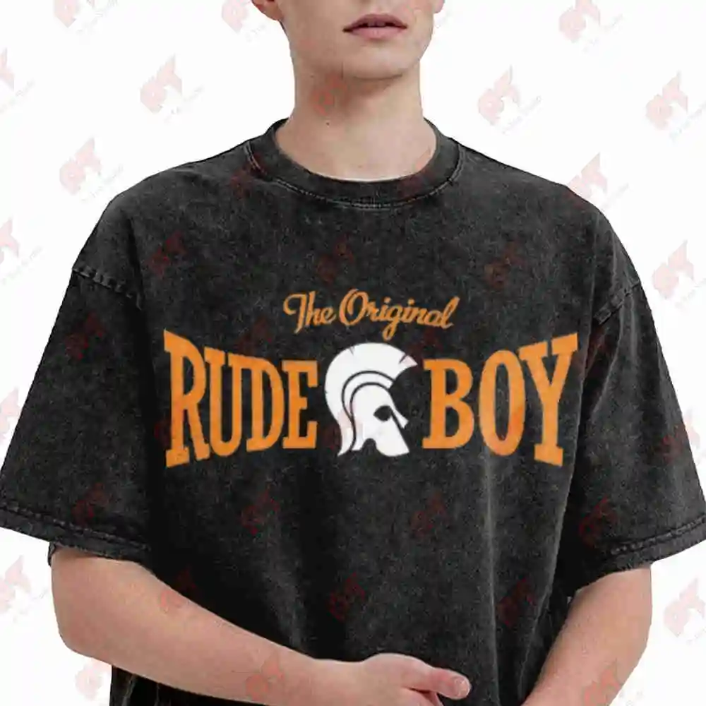 Jamaican Rude Boy 1969 Trojan Skinhead Reggae Vintage Washed Tee Pure Cotton T-Shirt
