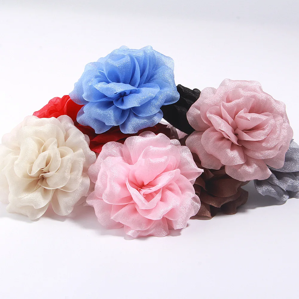 

65 PCS/Lot, 7CM Gauze Flower Silk Flower For DIY Wedding Dress Party Home Decorations