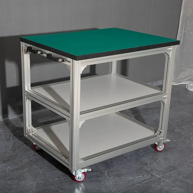 

Aluminum profile anti-static mobile workbench Wheeled cart Electronic factory maintenance laboratory Aluminum alloy workbench
