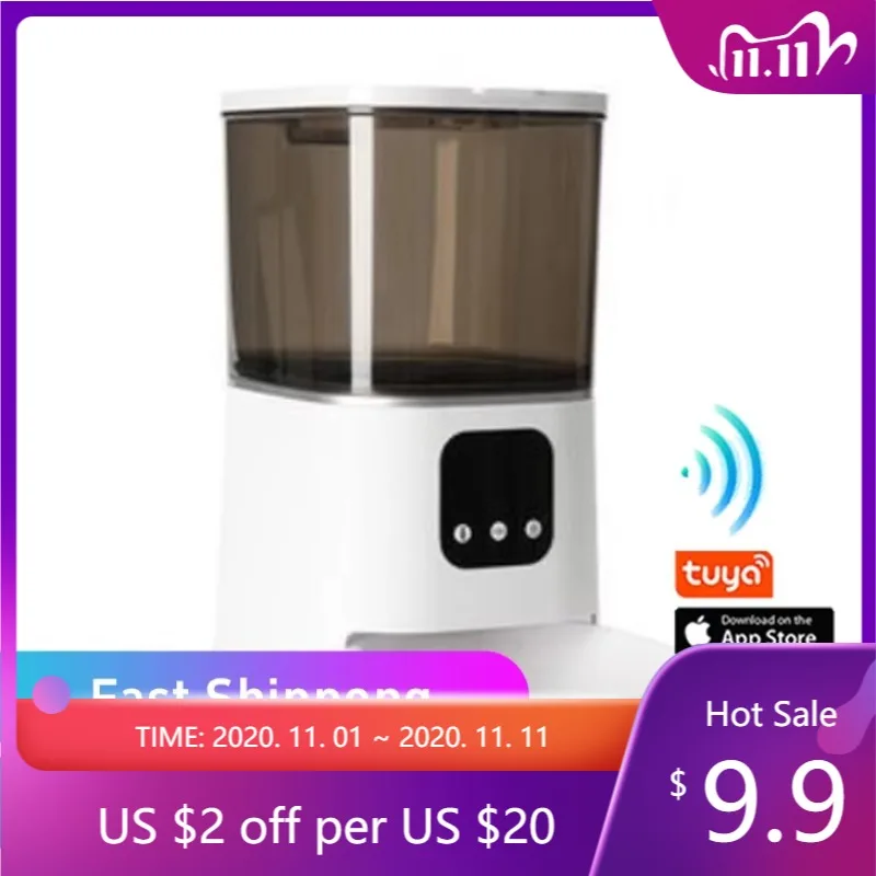 

Best Selling 6L High-definition Intelligent WiFi APP Control Smart Pet Feeder Automatic Cat Feeder Food Dispenser