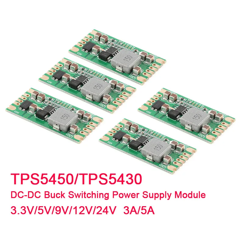 TPS5450/TPS5430 DC-DC Buck Switching Power Supply Module, 3.3V/5V/9V/12V Output, Low Ripple High Efficiency Step-Down PSU Board