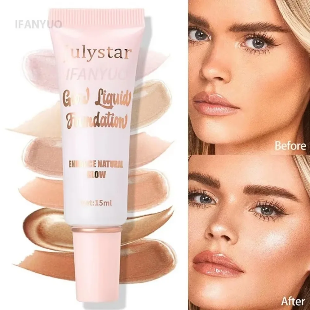 Nieuwe vloeibare parelmoer foundation blijvende waterdichte concealer met hoge dekking fleuren 3D contour schaduw gezicht lichaam markeerstift
