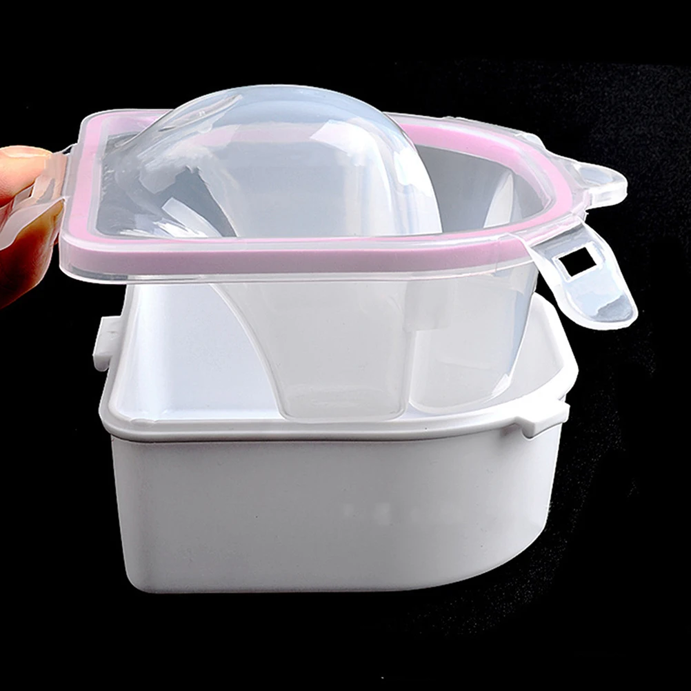

2 Pcs Nail Dip Remover Manicure Hand Soak Bowl Soaker Tools Soaking Dish White Abs