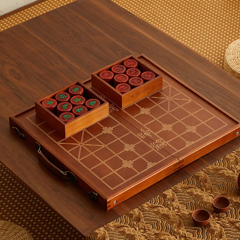 

Chess Set Luxury Solid Rosewood Chinese Chess Xiangqi Board Portable Foldable Travel Large Outdoor Gift Set Luxury Board Game