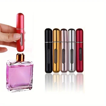 뚜껑이 있는 스프레이 병 5ml 10ml 대나무 나무 빈 리필 병, 여행용 화장품 용기 향수 에센셜 오일 분무기 