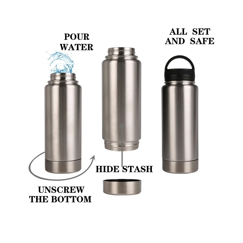 Huge Storage Private Money Box Stainless Steel Tumbler Safe Water Bottle Stash Box Diversion Safe Hidden Safe Box