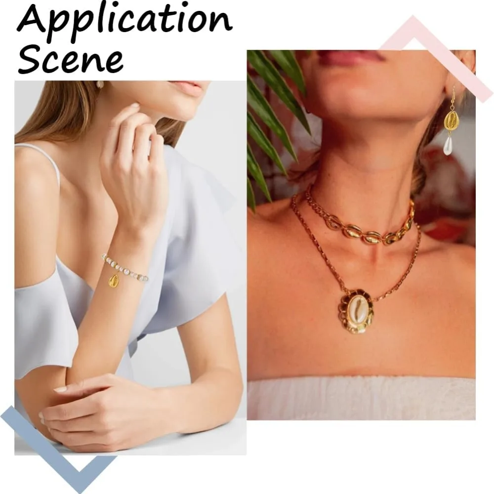 100 قطعة الذهب Cowrie شل الخرز Cowrie الخرز السائبة صدف الذهب البلاستيك الصغيرة الصيف هاواي البحر المحيط شاطئ فاصل شل حبة عدة #5