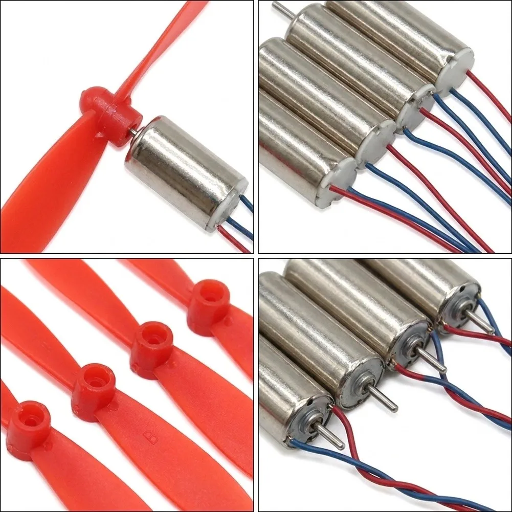 4PCS 7mm x 16mm Hollow Cup Motor Kit for Helicopter Projects with 46mm Propeller Pairing and Extended Runtime Features