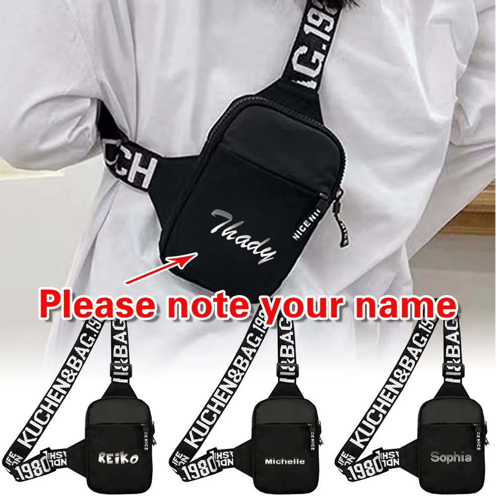 

Personalized Customized Name Chest Bag Trendy Crossbody Bags Travel Hiking Chest Pack Large Capacity Fitness Yoga Pack