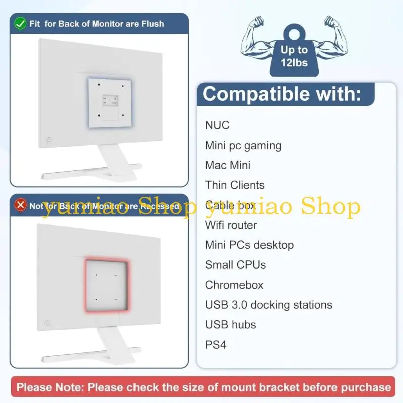Soporte montaje para PC pequeño 587B, fácil instalación, ahorro espacio, soporte montaje en pared para cliente fino