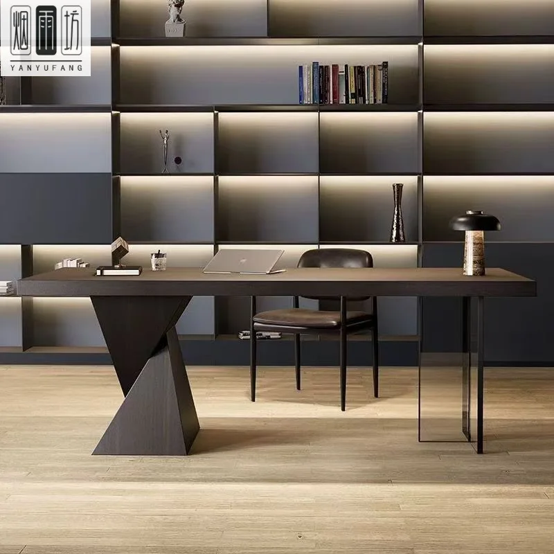 HYS Italian desk boss desk new light luxury high-end small apartment study adult home minimalist desk