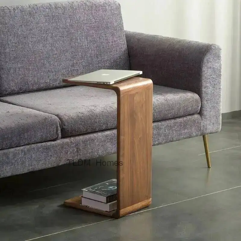 solid wood side table black walnut sofa corner table Japanese style living room coffee table simple small side table BK55