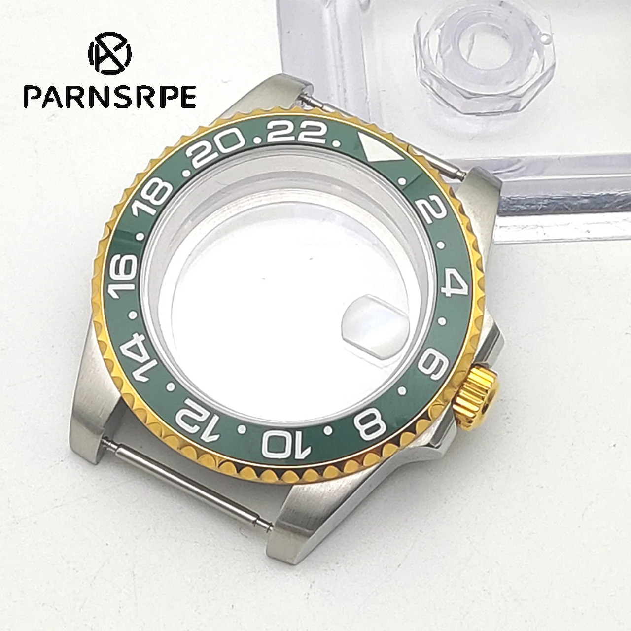 Modified Two Tone Stainless Steel Watch Case One Way Rotating Bezel Watch Accessories Compatible With NH35 NH36 4R